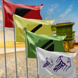 Banderas playa pack 4