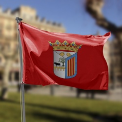 Bandera de salamanca roja con escudo