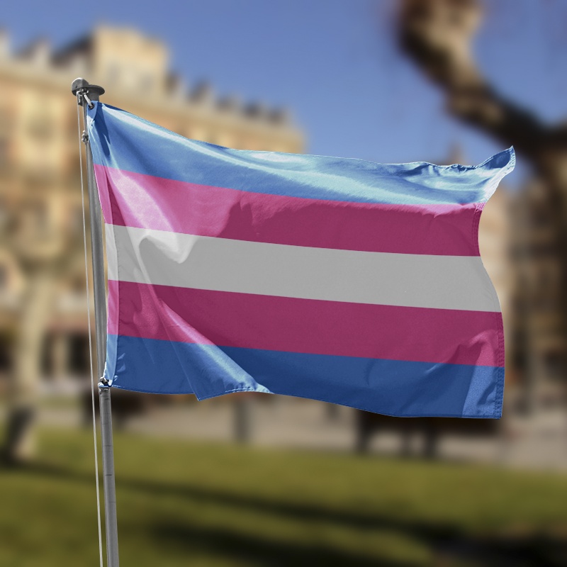 bandera orgullo trans, azul, rosa y blanca