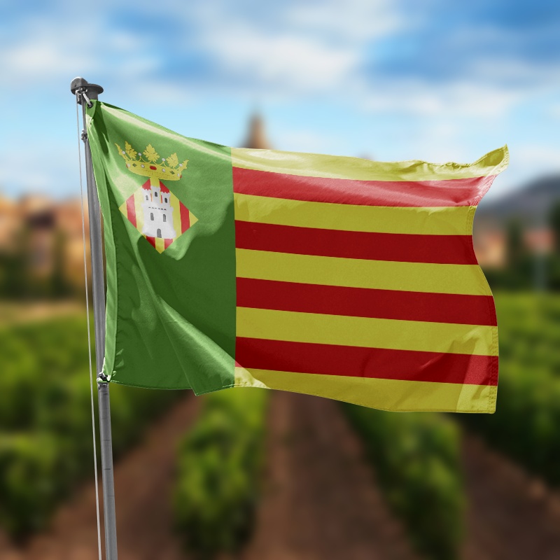 bandera castellon verde con franjas rojas y amarillas