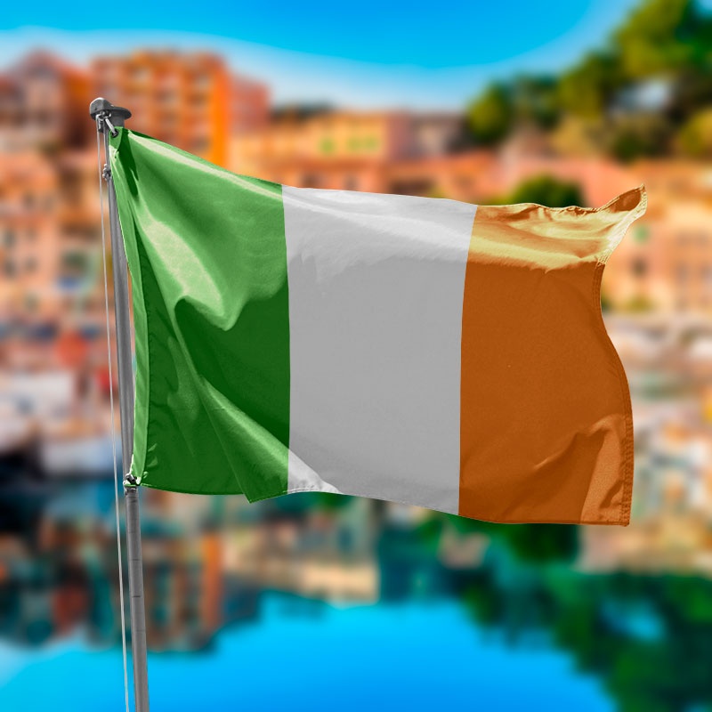 Bandera Naranja Blanca Y Verde 11 Banderas Con Escudo Te