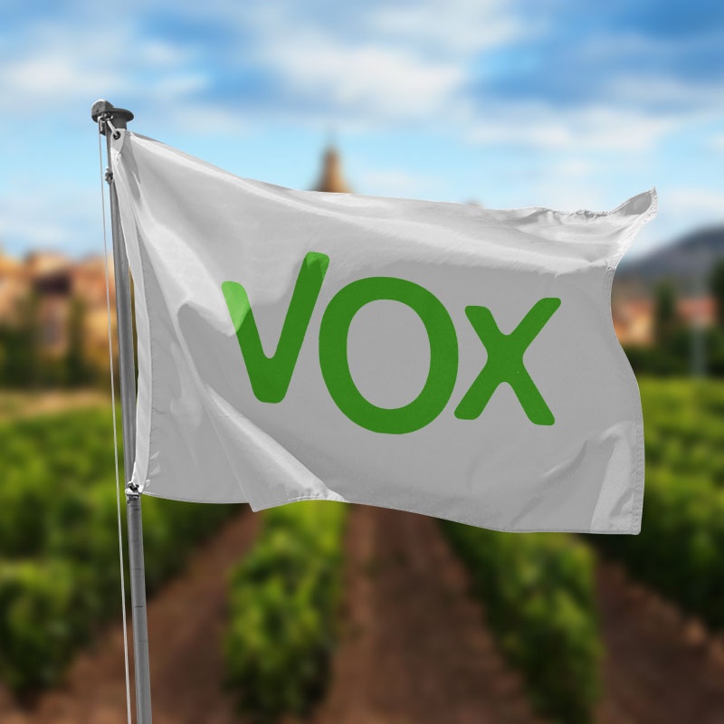 bandera VOX blanca, bandera de VOX