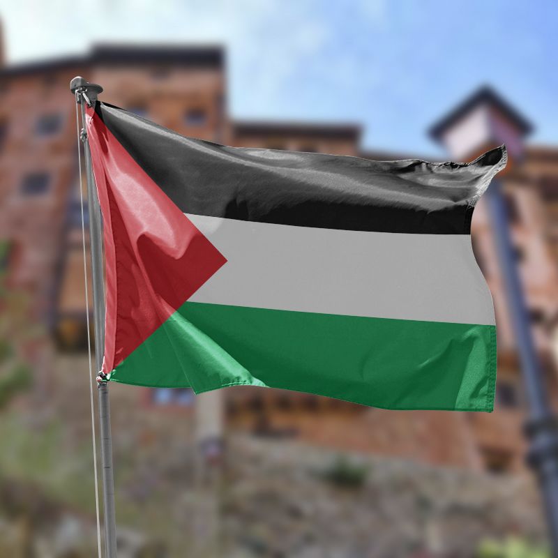 Bandera palestina ondeando realista